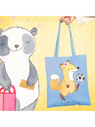 Mr. & Mrs. Panda Tragetasche Fußballerin Herz ohne Spruch in Sky Blue