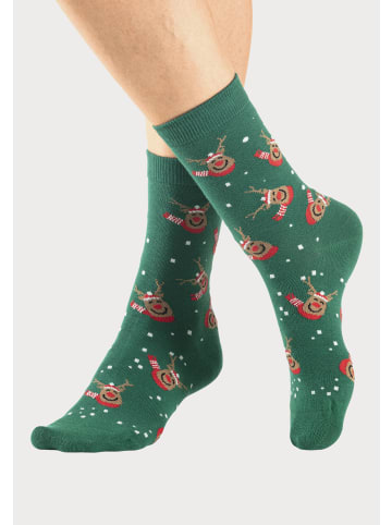 H.I.S Basicsocken in 1x grün, 2x schwarz