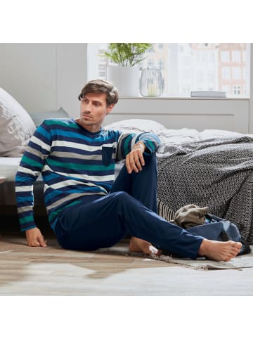 Erwin Müller Single-Jersey Schlafanzug in dunkelblau