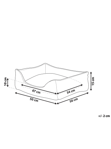 Beliani Tierbett HOZAT in Braun/Grau - (W) 50 x (H) 15 x (L) 50 cm