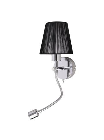 Licht-Erlebnisse Wandlampe EEK F (B)14 x (H)45 cm in Chrom SchwarzChrom Schwarz