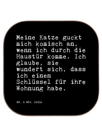 Mr. & Mrs. Panda Untersetzer Glas Meine Katze guckt mich... mit ... in Schwarz