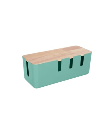 relaxdays Kabelbox in Mint - (B)30,5 x (H)11,5 x (T)12,5 cm