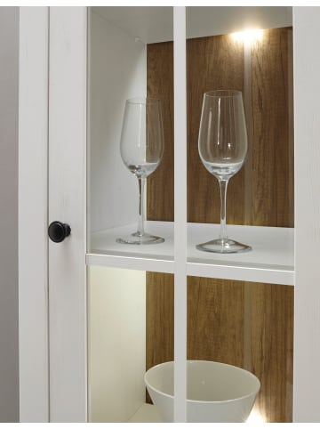 Furn.Design Wohnwand weiß Pinie, Eiche hell Landhaus, Wohnkombination 3-teilig 230 x 198 cm