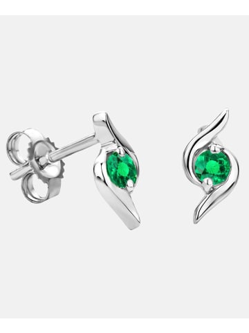 Diamant L'éternel Ohrringe aus 375 Weißgold mit Smaragd
