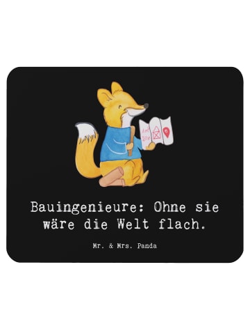 Mr. & Mrs. Panda Mouse-Pad Bauingenieur Held mit Spruch in Schwarz