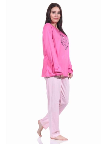 NORMANN Pyjama langarm Schlafanzug - 70747 in pink