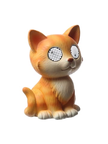 MARELIDA LED Solar Katze mit blizelnden rollenden Augen Tierfigur H: 22,5cm