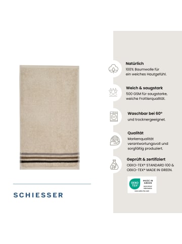 Schiesser Frottier-5er-Set: Gästetücher Skyline Color in Sand