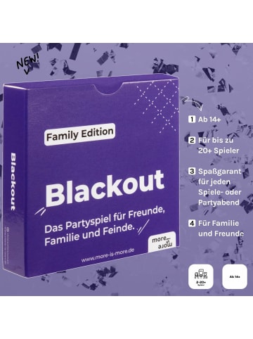 more is more Partyspiel Blackout - Family Edition in Blau