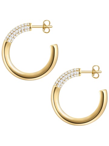 Glanzstücke München Creolen aus Sterling Silber mit Zirkonia in gelbgold