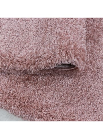 KADIMA DESIGN Teppich Hochflor Shaggy Waschbar Einfarbig SALZACH Strapazierfähig in Rosa