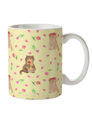 Mr. & Mrs. Panda Coffee Mug Otter Blumenstrauß ohne Spruch in Gelb