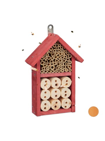 relaxdays Insektenhotel Bausatz in Rot - (B)16 x (H)26 x (T)6 cm