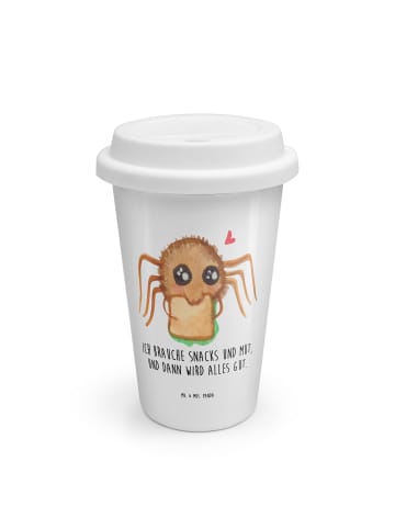 Mr. & Mrs. Panda To Go Becher Spinne Agathe Sandwich mit Spruch in Weiß