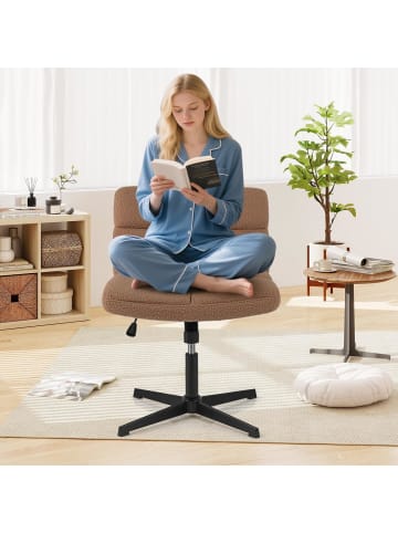 COSTWAY Schneidersitz Stuhl in Braun