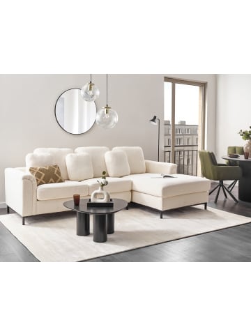 Beliani Ecksofa OSLO in Weiß/Schwarz - (W) 270 x (H) 64 x (L) 151 cm linksseitig