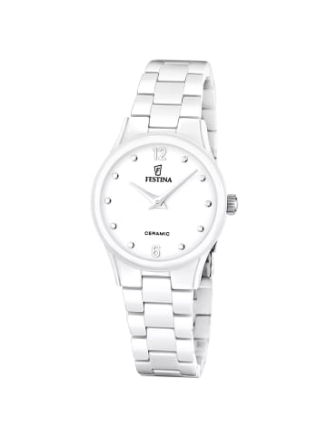 Festina Damen-Armbanduhr Keramik Weiß