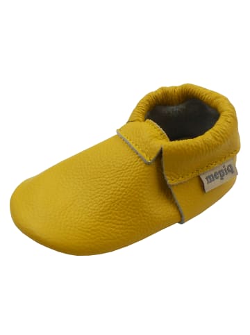Mepiq Baby-Leder-Laufschuhe, mit rutschfester, harter Sohle - Gelb