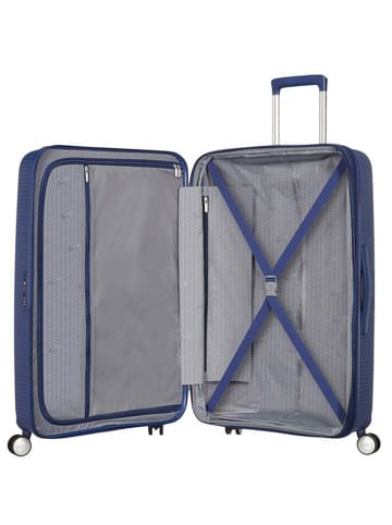 American Tourister Soundbox - 4-Rollen-Trolley 67 cm erw. (gelb) in midnight navy