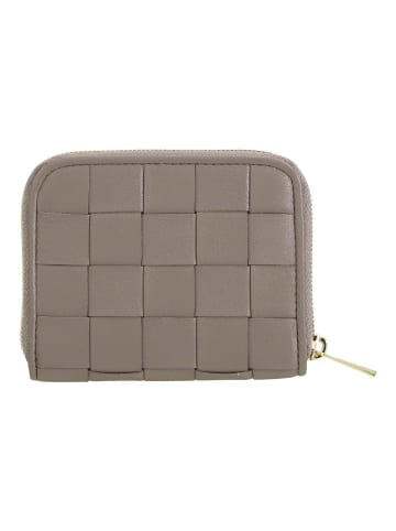 DuDu Woven Geldbörse Leder 10 cm in taupe