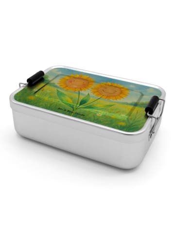 Mr. & Mrs. Panda Brotbox Blume Sonnenblume Design ohne Spruch in Weiß