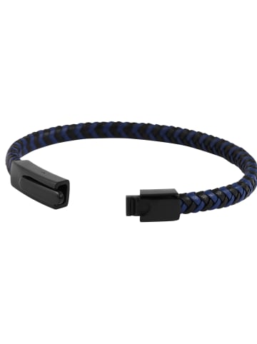 Adeliás Unisex Armband – Armreif aus Leder 21 cm in blau