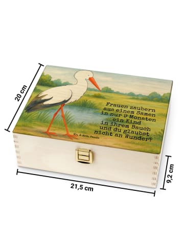 Mr. & Mrs. Panda Teebeutelbox Storch Design mit Spruch in Weiß