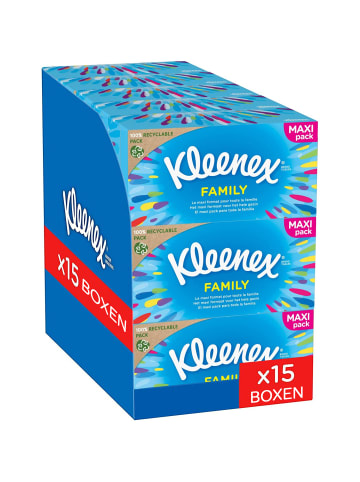 Kleenex Original Kosmetiktücher-Box Taschentücher Tücher 2-lagig 15 x 128 Stk