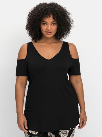 sheego T-Shirt in schwarz