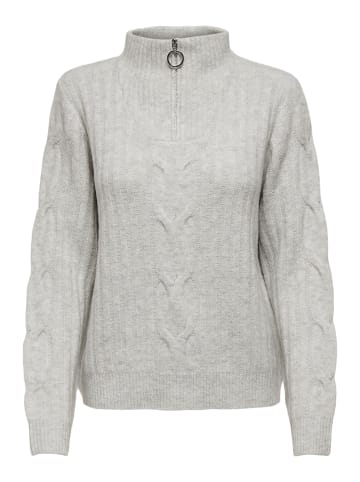 JDY Strickpullover in Super Light Grey Melange