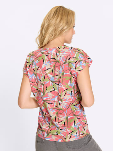 Sieh an! Kurzarm-Shirt in flamingo-bleu-bedruckt