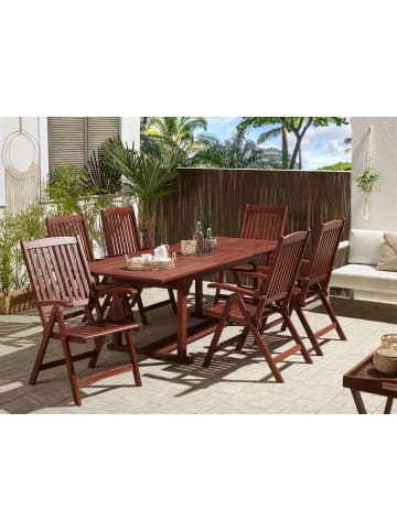 Beliani Esstisch TOSCANA in Braun - (W) 90 x (H) 74 x (L) 160 cm