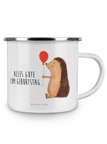 Mr. & Mrs. Panda Emaille Tasse Igel Luftballon mit Spruch in Weiß