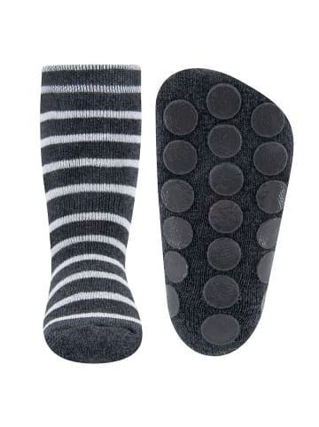 ewers 2er-Set Stoppersocken ABS 2er Pack Dino/Ringel in grau meliert/anthrazit meliert