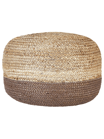 Beliani Pouf DUKI in /Braun/Beige - (W) 50 x (H) 35 x (L) 50 cm