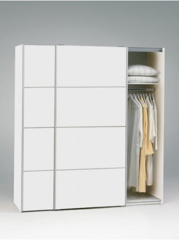 ebuy24 Schwebetürenschrank  Verona Weiß 182 x 64 cm