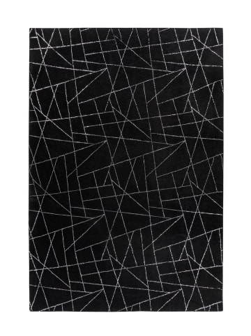 Kayoom Hochflor Teppich Bijou 125 in schwarz - silber - rechteckig