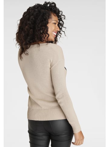 Laura Scott Strickpullover in beige-schwarz