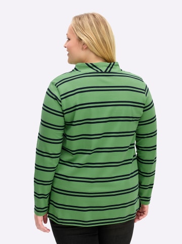 sheego Longshirt in apfel-tiefblau-gestreift