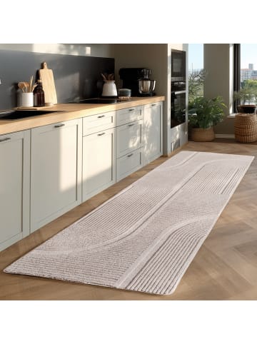 KADIMA DESIGN Teppich Kurzflor Boho Design Microfaser Baumwolle Schlafzimmer in Creme