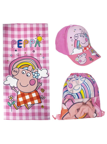 Peppa Pig Waschlappen-Set Handtücher im praktischen Beutel für Kinder