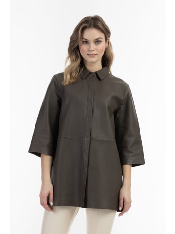 DreiMaster Vintage Damen Lederhemd in Taupe