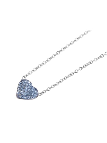 Adeliás Damen Halskette mit Anhänger – Herz aus Edelstahl in silber