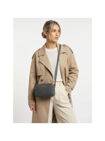 Lazarotti Bologna Leather Umhängetasche Leder Double-Zip 18 cm in grey