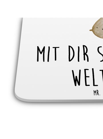 Mr. & Mrs. Panda Untersetzer Set Otter Kopfüber mit Spruch in Weiß