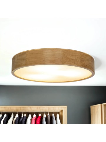 Licht-Erlebnisse Deckenlampe Ø 47 x (H)8 cm in Eiche