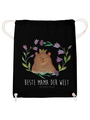 Mr. & Mrs. Panda Gym Bag Bär Königin mit Spruch in Schwarz