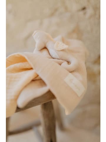 leevje Baby Kuscheltuch aus Musselin 'seahorse' in rosa