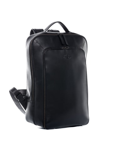 SID & VAIN Leder-Rucksack Leder Backpack Unisex DYLAN in schwarz